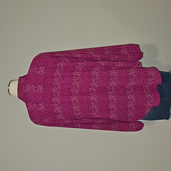 EVRI Plus Size 1X Purple/Pink Confetti Sash Neck Tie Blouse NWOT - Picture 15 of 16